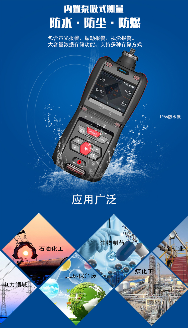 便携泵吸式1,1-二氯乙烯(过氯乙烯)气体检测报警仪